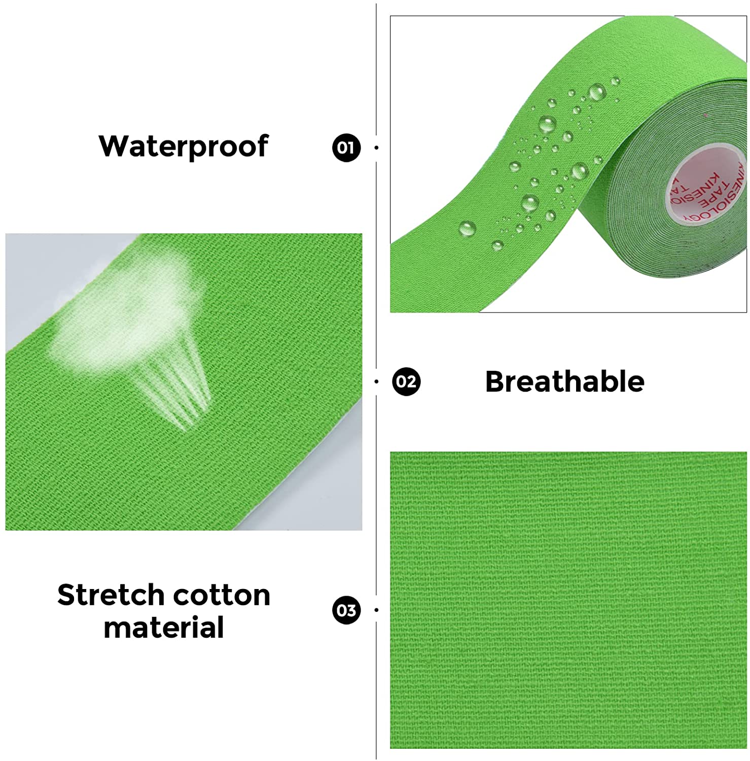 Elastisches, vorgeschnittenes Physio-Kinesiologie-Tape für den Sport