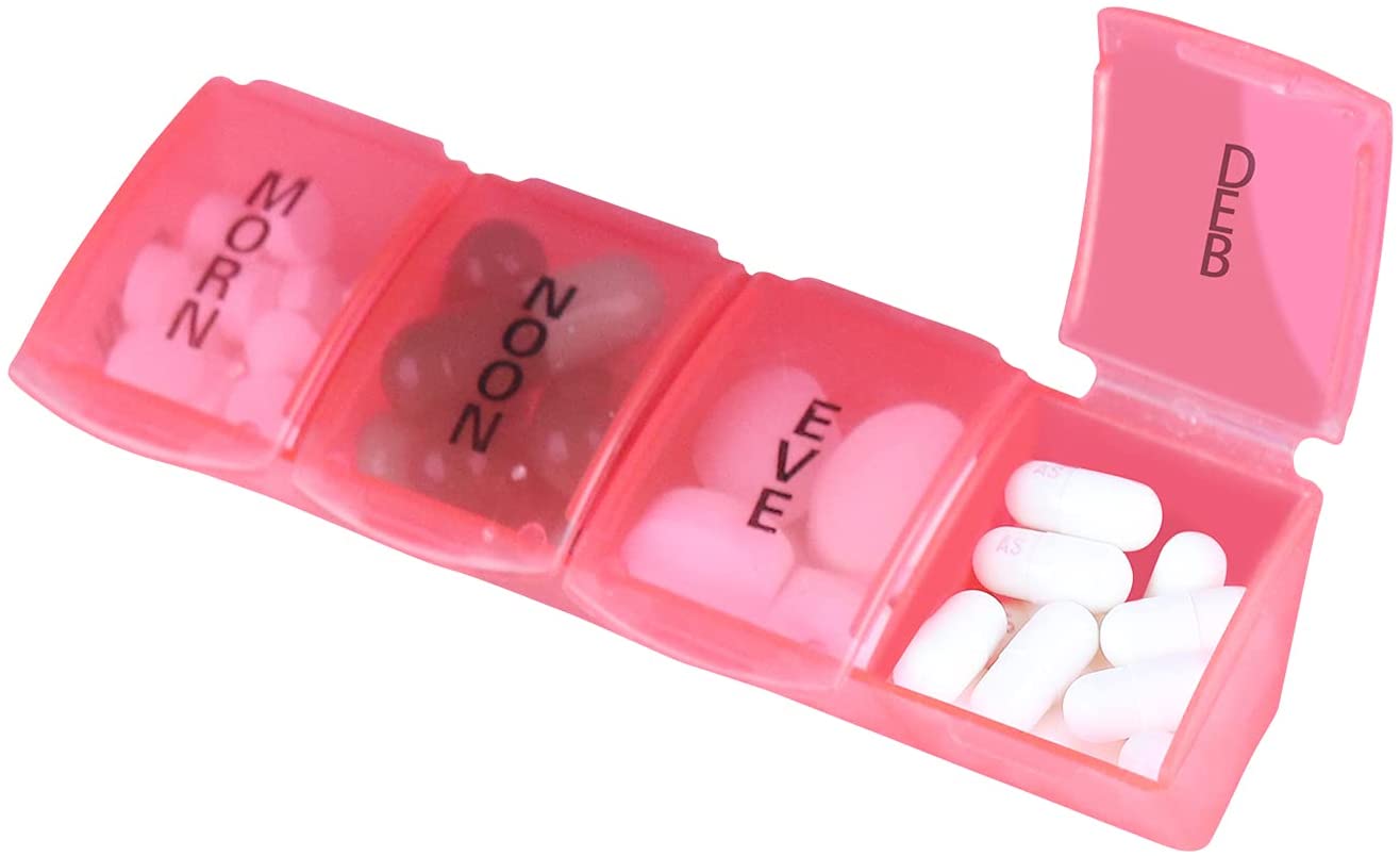Praktischer Pillen-Organizer für verschreibungspflichtige Medikamente, wöchentlich 4 Mal am Tag