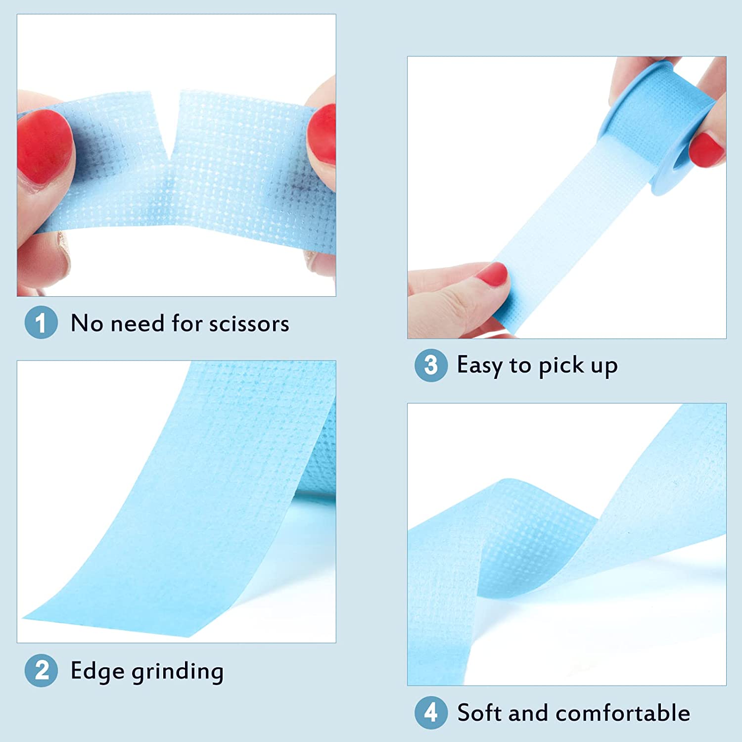 Wiederverwendbares Klebstoff wasserdichtes blaues Silikonband für Wimpernverlängerungen
