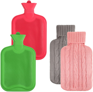 2-Liter-Wärmflasche aus Gummi mit gestricktem Bezug zur Schmerzlinderung bei Krämpfen