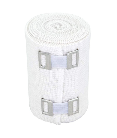 Bequeme weiße elastische Sportbandagen aus Baumwolle mit Clip