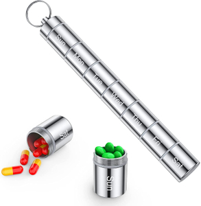 Wasserdichter tragbarer Pillenhalter aus Metall und Aluminium